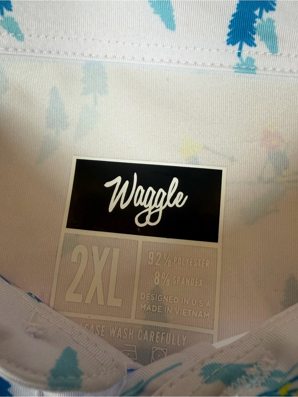 Waggle Men's 2XL Performance Golf Polo Shirt Mt. Squatch Downhill AOP NWT - Picture 5 of 9